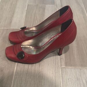 Gianni Bini Red Heels with Black Accent